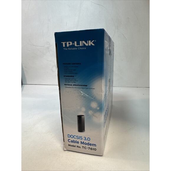 TP-Link TC-7610 DOCSIS 3.0 Cable Modem with Power Adapter – Xfinity Spectrum Cox - Picture 4 of 5